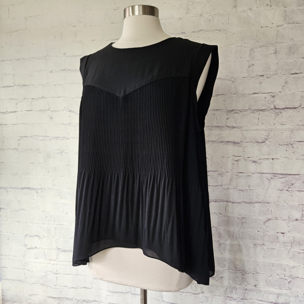 Zara TRF Collection Black Micropleated Swing Tank XL